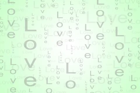 Love Text Background in Light Green Color Stock Illustration