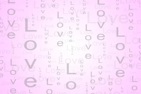 Love Text Background in Light Pink Color Stock Illustration