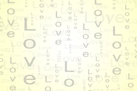 Love Text Background in Light Yellow Color Stock Illustration