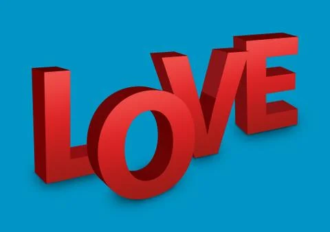 Love Text on blue background Stock Photos