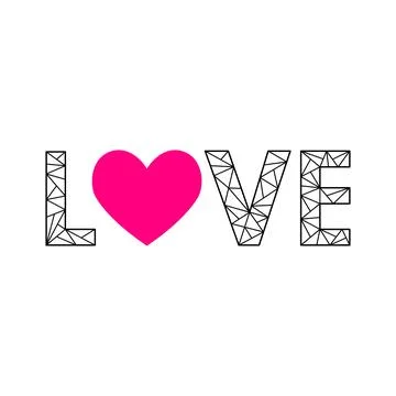 Love text creative design with geometric style. Stock Illustration