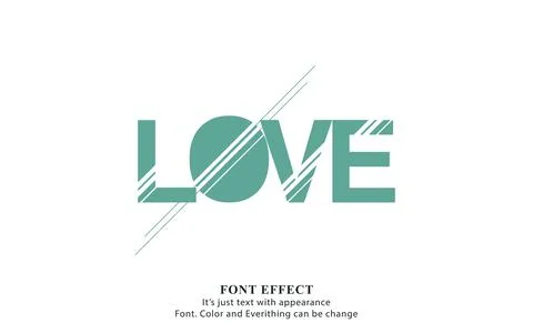 Love text effect background vector illustration Stock Illustration