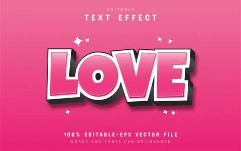 Love text effect with pink gradient Illustrazione stock