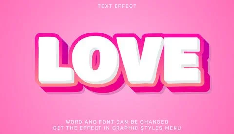 Love text effect template in 3d design Stock Illustration