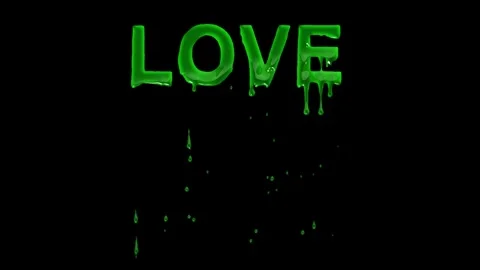 Love text with growing green grass effect on plain black background Stock Footage 337783273