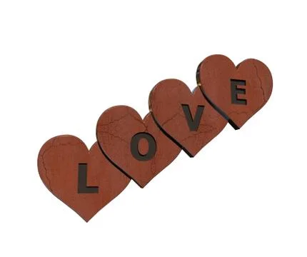 Love text with hearts Stock Illustration