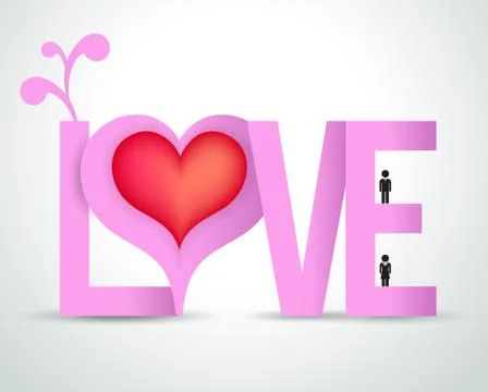 Love text 스톡 일러스트