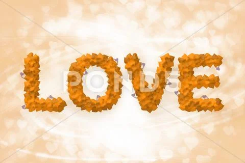 Love text made of heart shape Stock Illustration