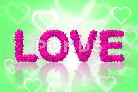 Love text made of heart shape Stock Illustration