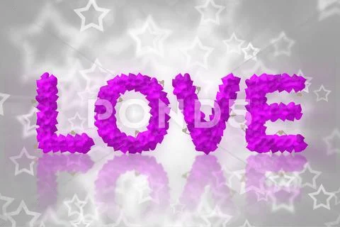 Love text made of heart shape Stock Illustration