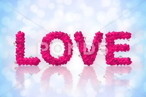 Love text made of heart shape Stock Illustration