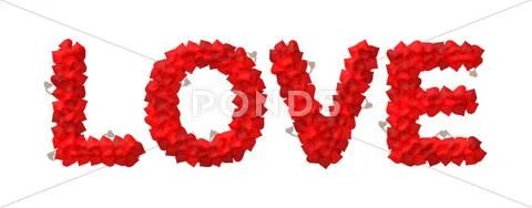 Love text made of heart shape Stock Illustration