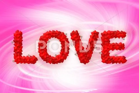 Love text made of heart shape Stock Illustration