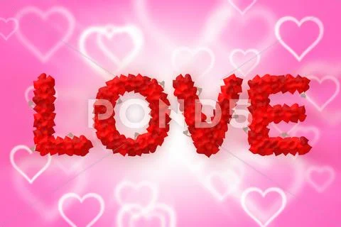Love text made of heart shape Stock Illustration