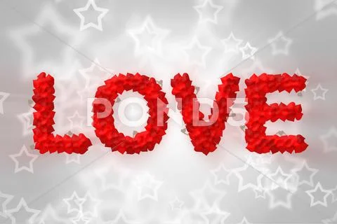 Love text made of heart shape Stock Illustration