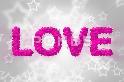 Love text made of heart shape Stock Illustration