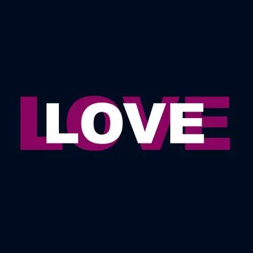 Love text on navy background. Stock Illustration