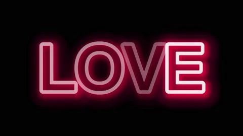 Love text neon glow Stock Footage 228447520