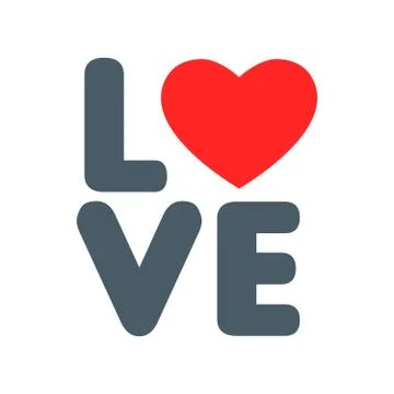 Love text with Rounded Typography Stock Illustration