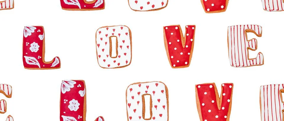 Love text seamless pattern. Stock Photos