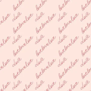 Love text Seamless pattern. Text backgrounds applicable in printing, textiles Stockillustratie