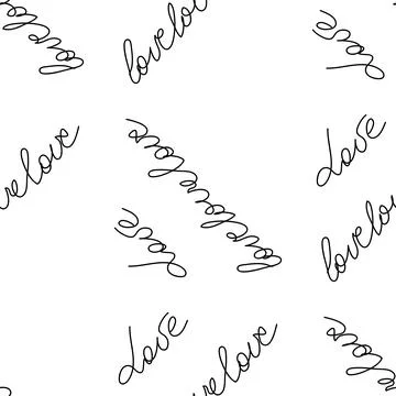 Love text Seamless pattern. Text backgrounds applicable in printing, textiles Stockillustratie