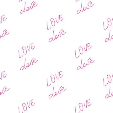 Love text Seamless pattern. Text backgrounds applicable in printing, textiles Illustrazione stock