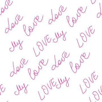 Love text Seamless pattern. Text backgrounds applicable in printing, textiles イラスト素材