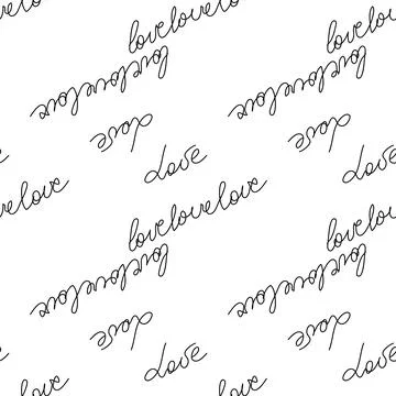 Love text Seamless pattern. Text backgrounds applicable in printing, textiles Stock Illustration