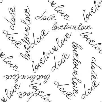 Love text Seamless pattern. Text backgrounds applicable in printing, textiles Stockillustratie