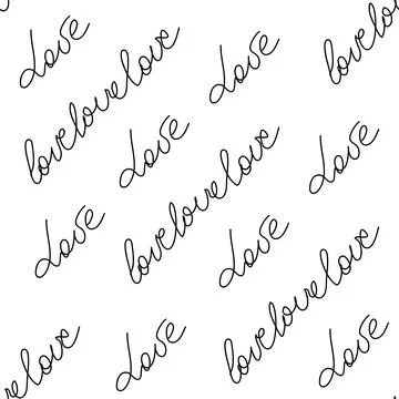 Love text Seamless pattern. Text backgrounds applicable in printing, textiles Stock Illustration