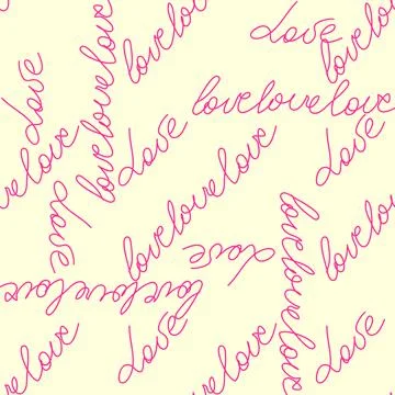 Love text Seamless pattern. Text backgrounds applicable in printing, textiles Stockillustratie