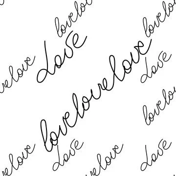 Love text Seamless pattern. Text backgrounds applicable in printing, textiles Stockillustratie