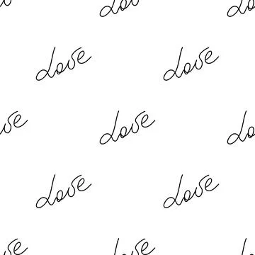 Love text Seamless pattern. Text backgrounds applicable in printing, textiles Stock Illustration