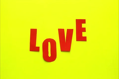 Love. Text stop motion animation. Stock Footage