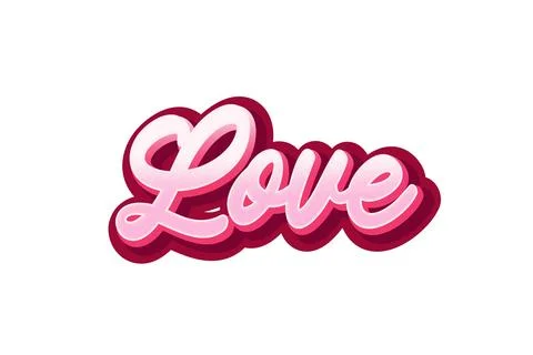 Love text style effect. Lettering design. Stock Illustration