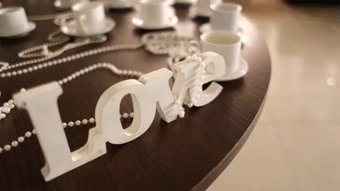 Love text on the table Stockbeeldmateriaal 72696550