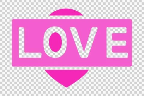 Love text vector art isolated image Illustrazione stock