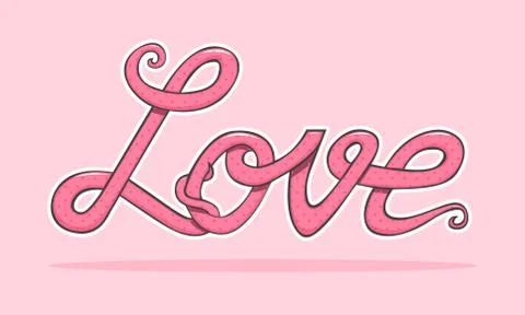 Love text vector Stock Illustration