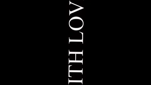 With Love Text in White on Black Background lettering Stock Footage 325695652