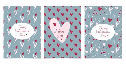 Love theme cards Illustrazione stock