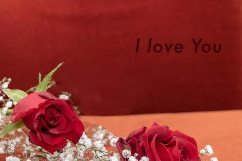 Love theme graphic resource, text in English "I love you" Stock Photos