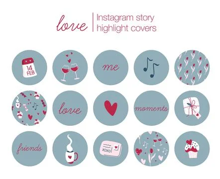 Love theme highlight covers Stock Illustration