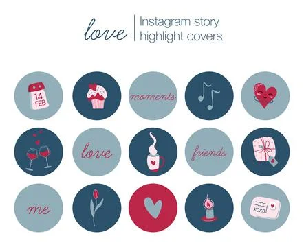 Love theme highlight covers Stock Illustration