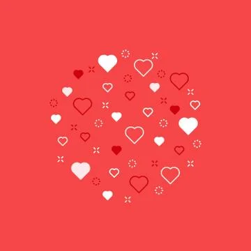 Love theme pattern with hearts Illustrazione stock