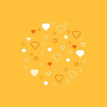 Love theme pattern with hearts Stock Illustration