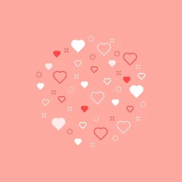 Love theme pattern with hearts 스톡 일러스트