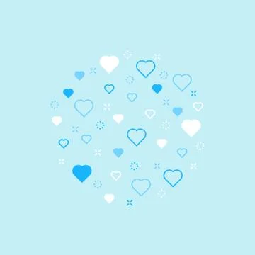 Love theme pattern with hearts Stock Illustration