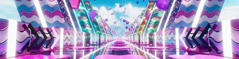 Love-themed neon wave dynamic stage background playing in a loop Video stock 336948222