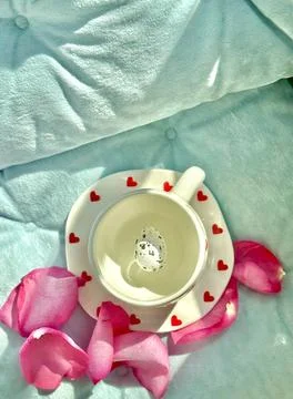Love-Themed Tea Time Composition Stock Photos